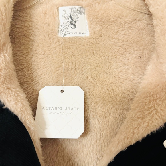 ALTAR'D STATE Deirdre Cord Cropped Black Corduroy Jacket Medium NWT - Picture 10 of 12